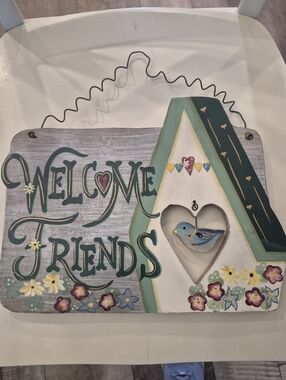 Handpainted Wooden Welcome Friends Sign Wall Decor Home Decor